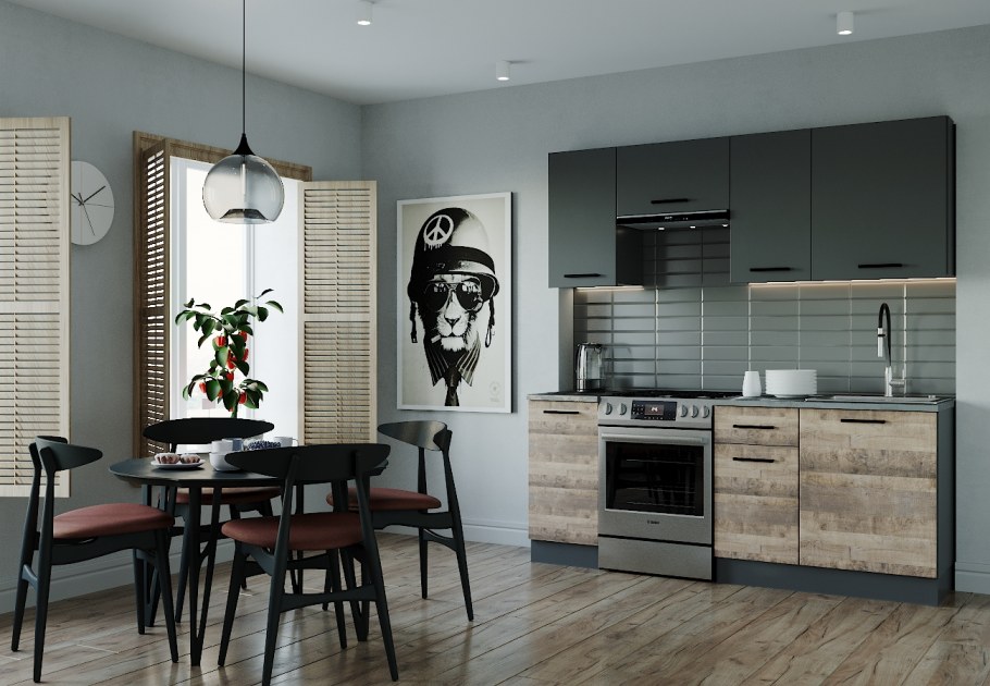 Кухня 11 кв в стиле лофт