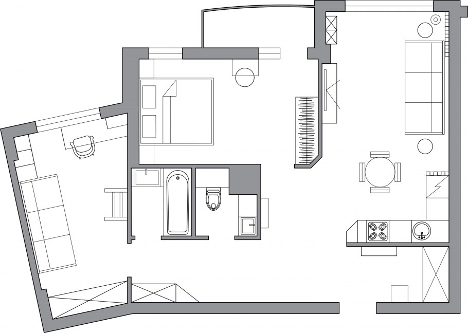 Планировка пик евротрешка 58м