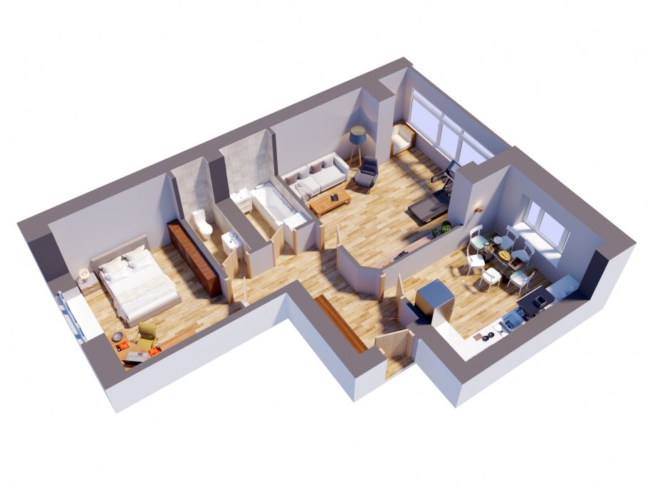 3dx Max планировка квартиры