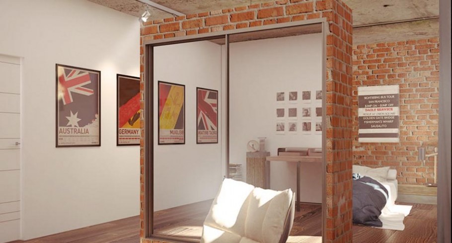 Шкаф перегородка в стиле лофт