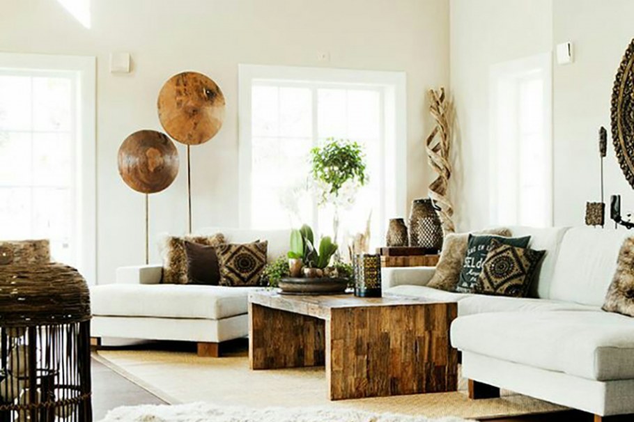 Гостиная в экостиле Пинтерест