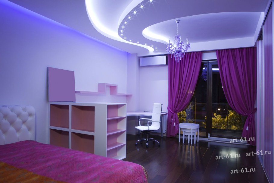 Двухуровневые натяжные потолки