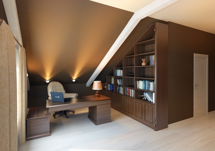 Встроенная мебель на мансарде