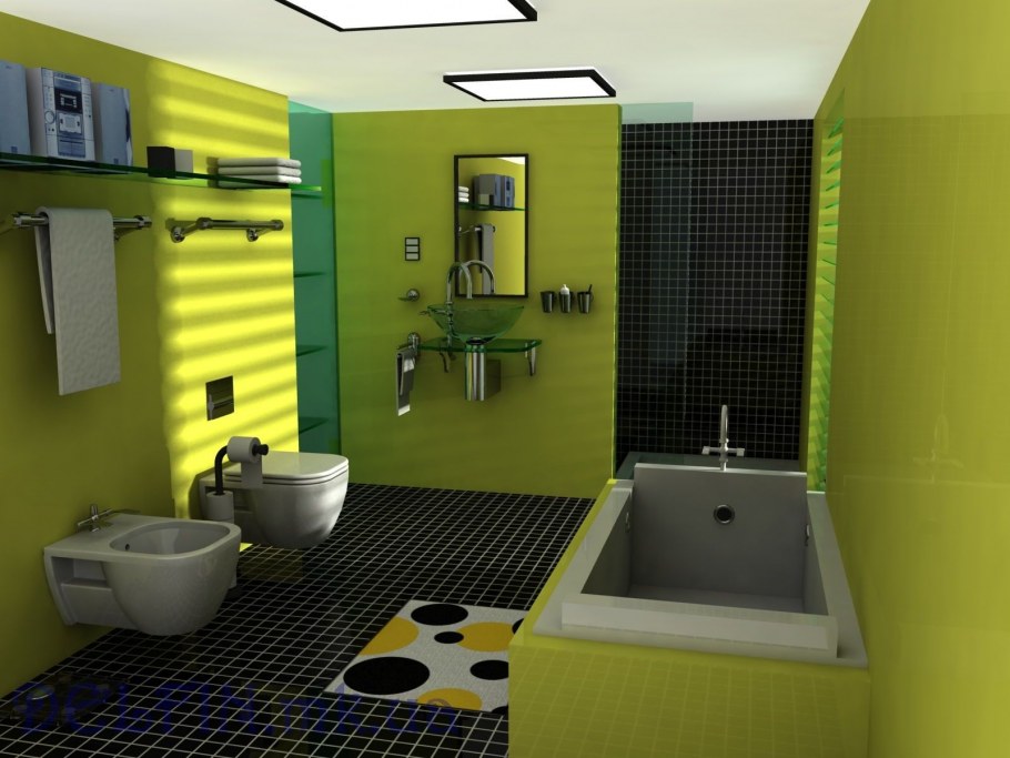 Темно зеленая ванна