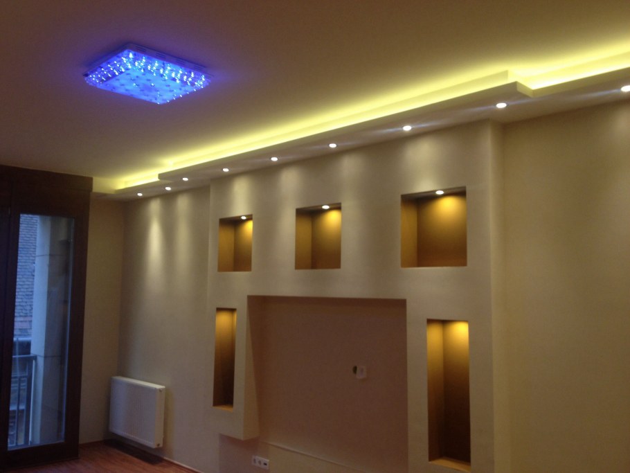 Схема карнизы для потолка из гипсокартона