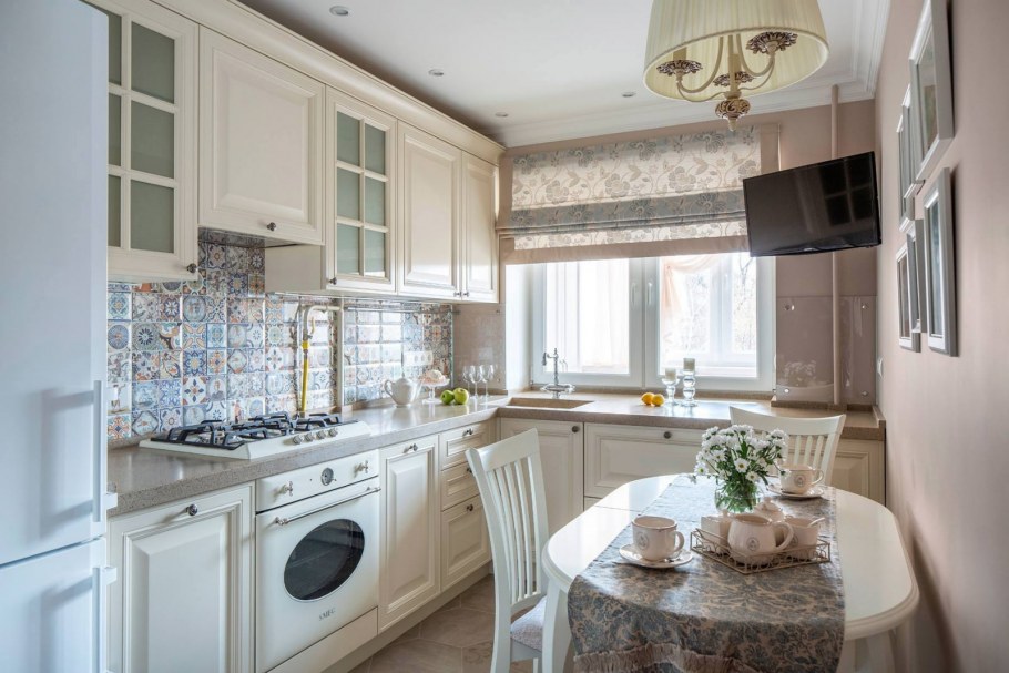 Кухня Кантри Прованс Неоклассика голубая
