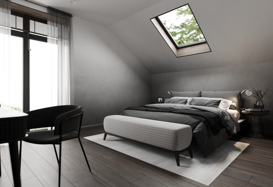 Спальня на мансардном этаже