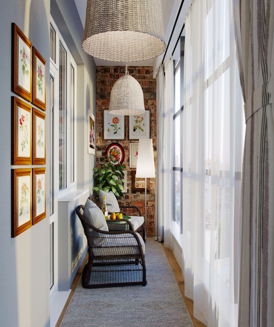 Интерьер балкона