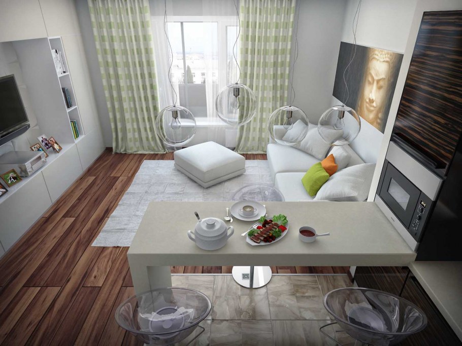 Интерьер евродвушка 40 кв