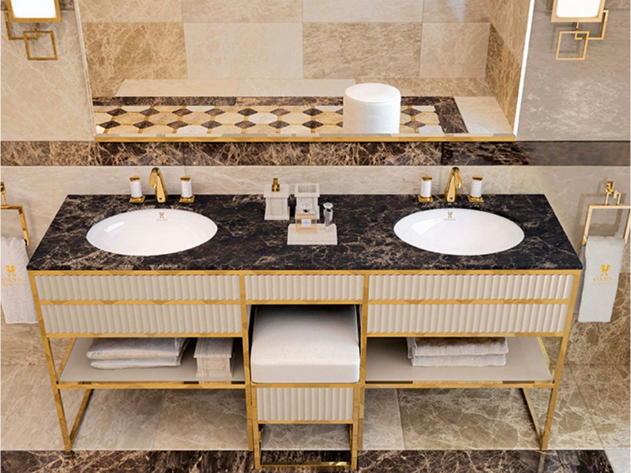 Тумба под раковину Атолл Валери (патина золото)