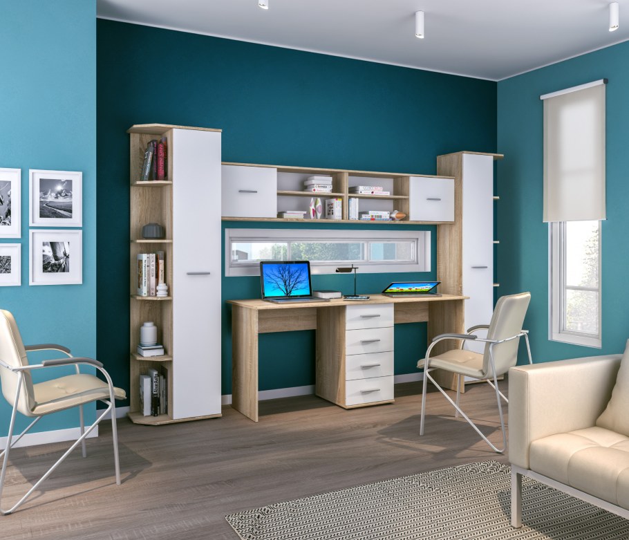 Стол-тумба Мамбо сб-2753 дуб сонома/белый