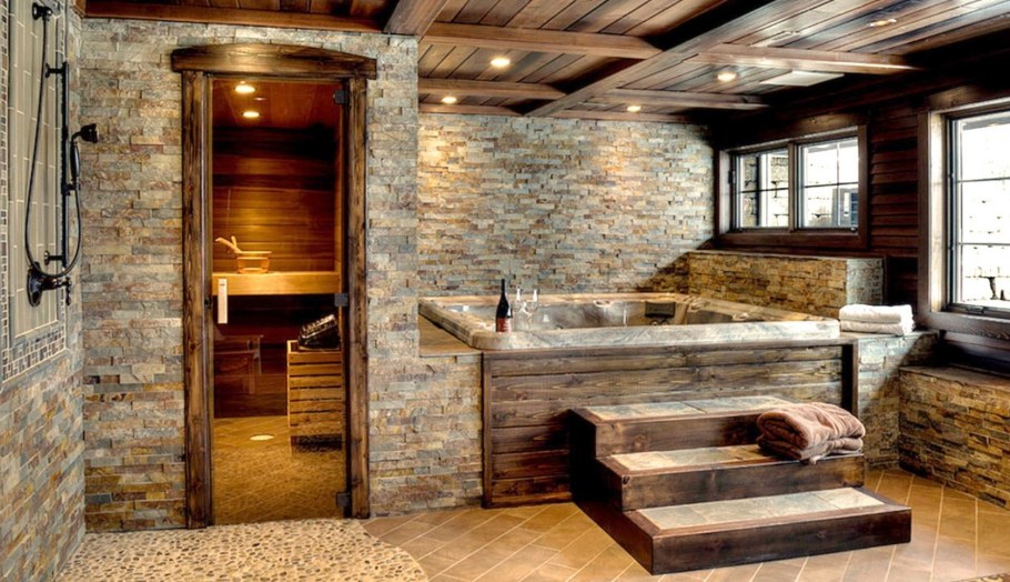 Отделка бани в стиле лофт