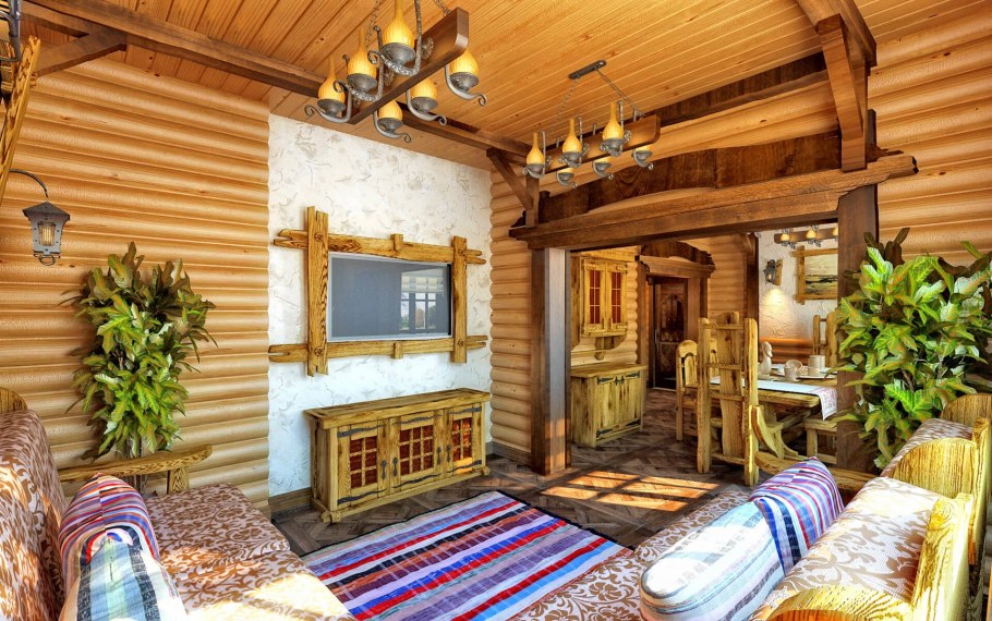 Баня в деревенском стиле