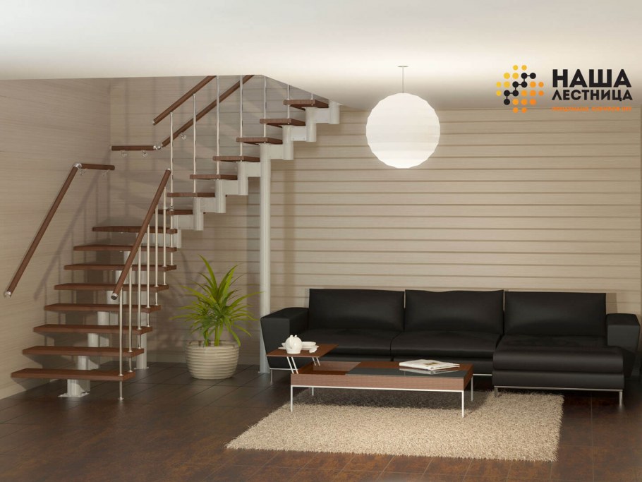 Лестница с поворотной площадкой