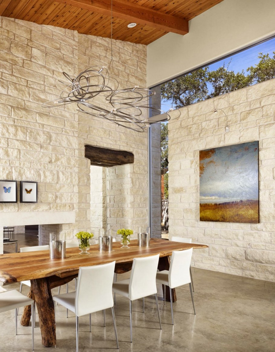 Натуральный камень в интерьере кухни