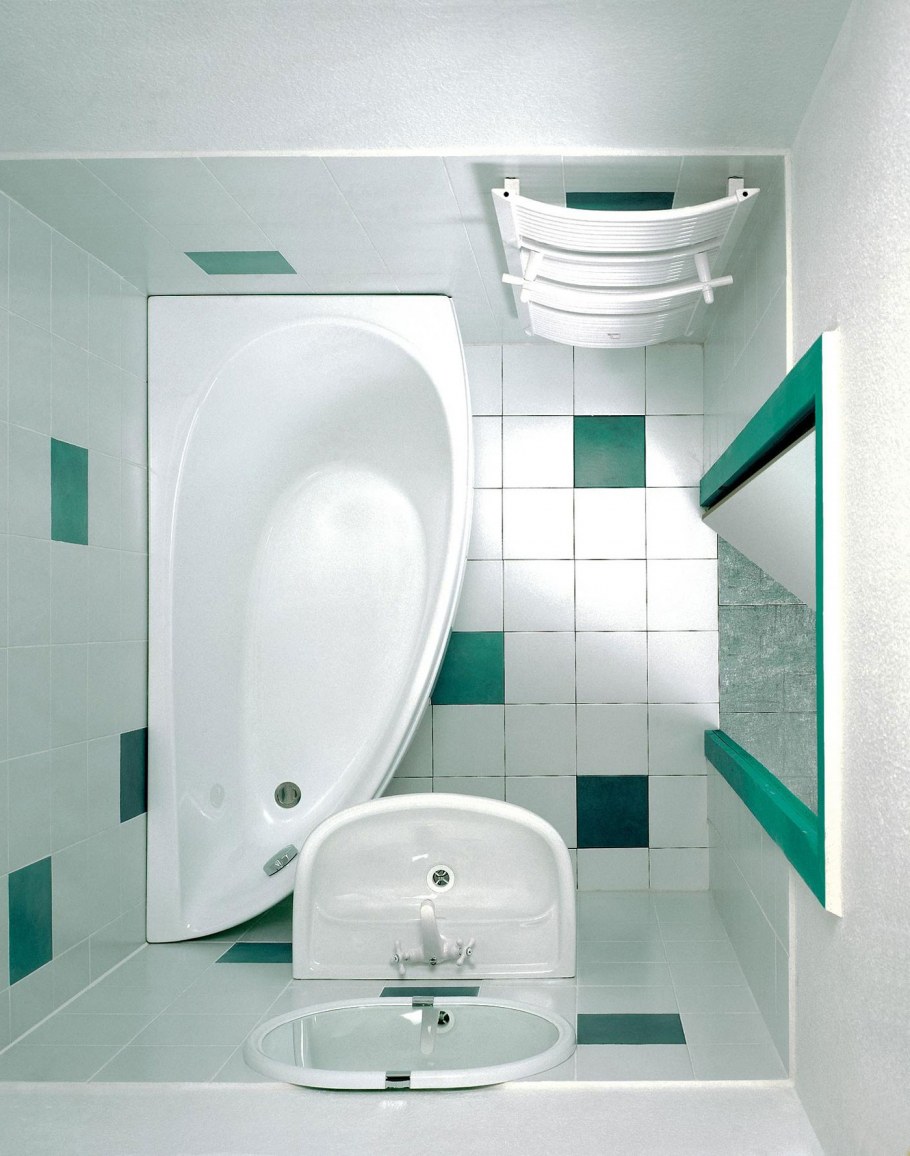 Интерьер маленькой ванной комнаты