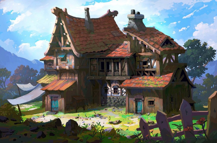 Medieval деревня арт