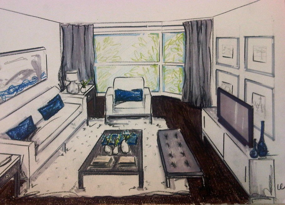 Скетчинг комната мечты