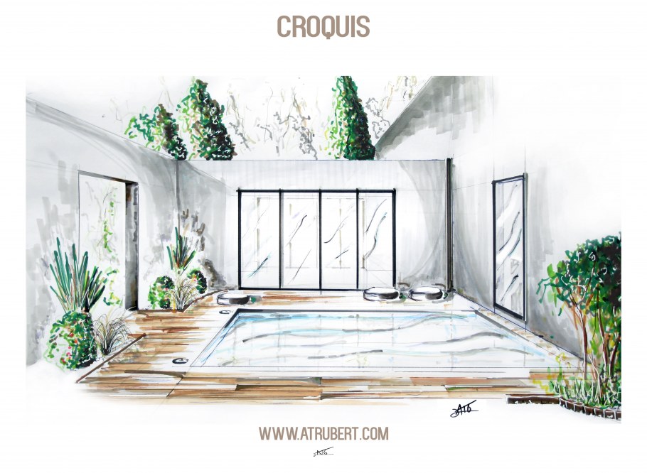 Зимний сад эскиз интерьера