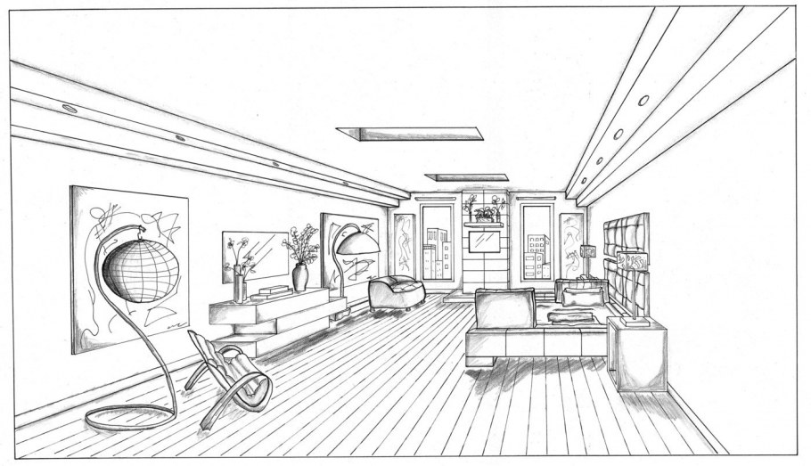 Эскиз комнаты будущего