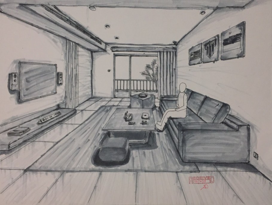 Перспектива комнаты сверху