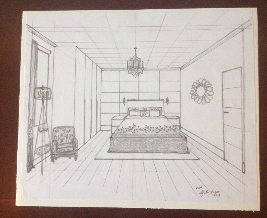 Рисунок в перспективе интерьер комнаты