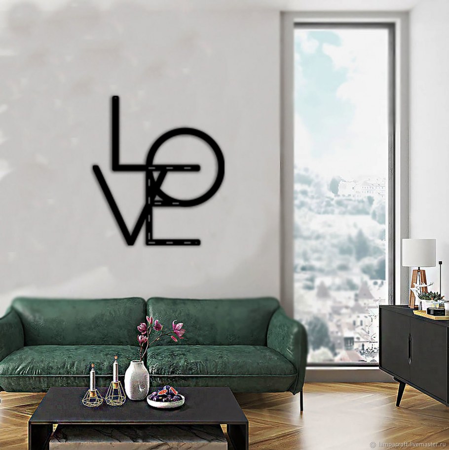 Интерьерные надписи из металла