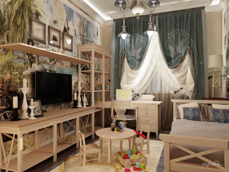 Средиземноморский интерьер детская