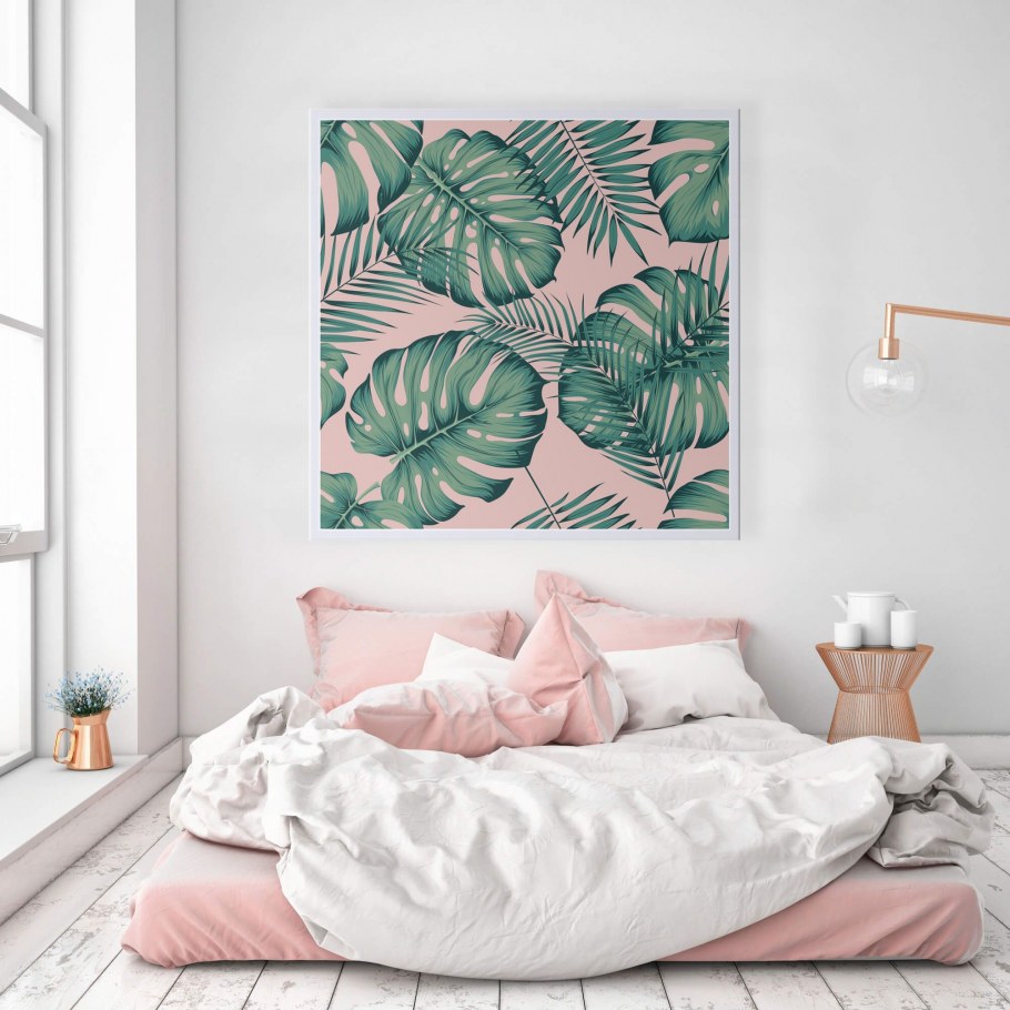 Монстера в пастельных тонах