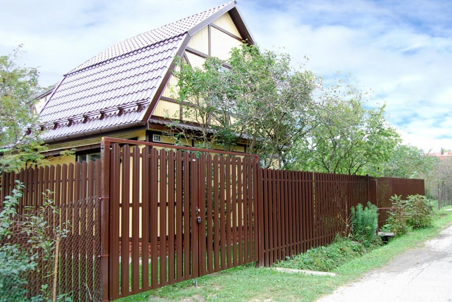 Штакетник круглый фигурный 0.45 pe-Double RAL 8017 шоколад