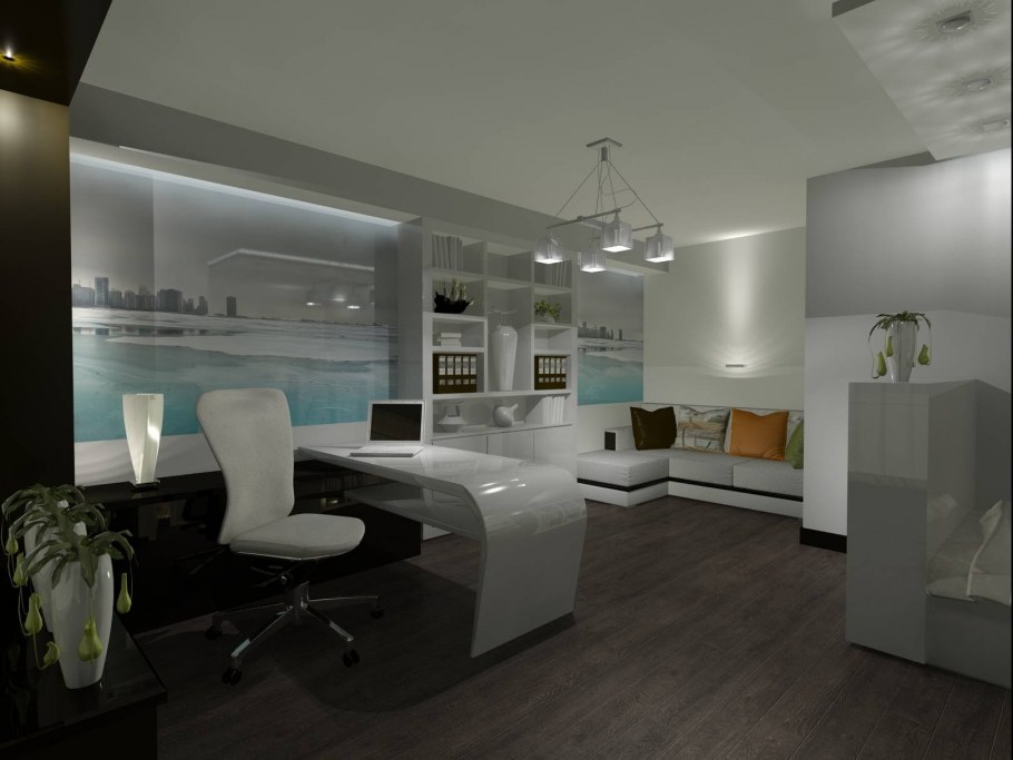 Кабинет в стиле Хай тек