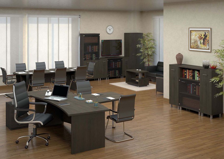 Кабинет first стол руководителя KSR-1 венге 1600x920x765