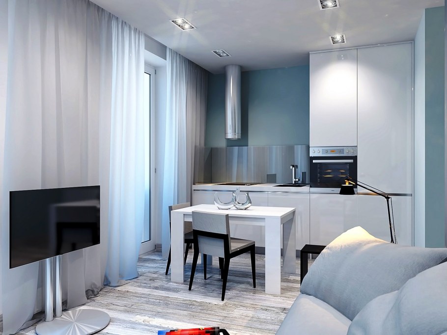 Кухни гостиные в серых тонах