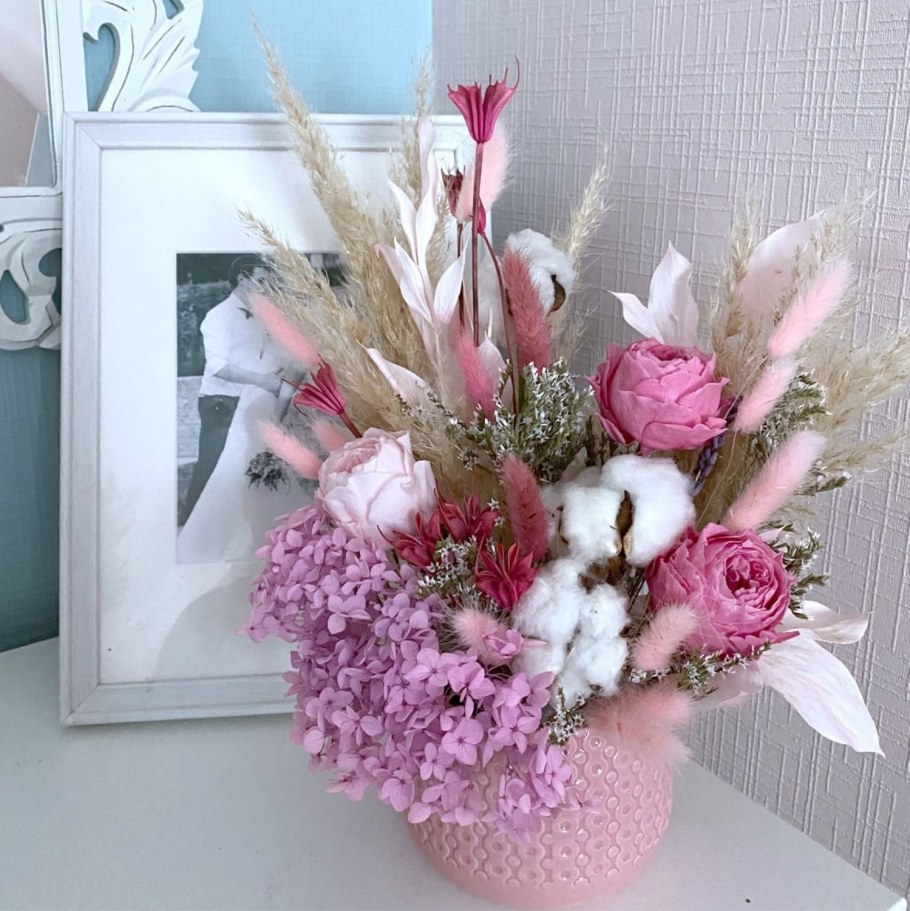 Пампасная трава сухоцвет в интерьере