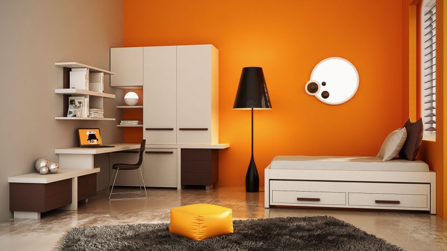 Оранжевые детские комнаты