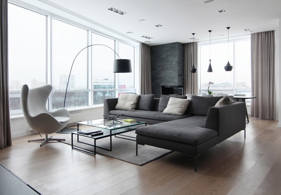 Кухни гостиные в темных тонах