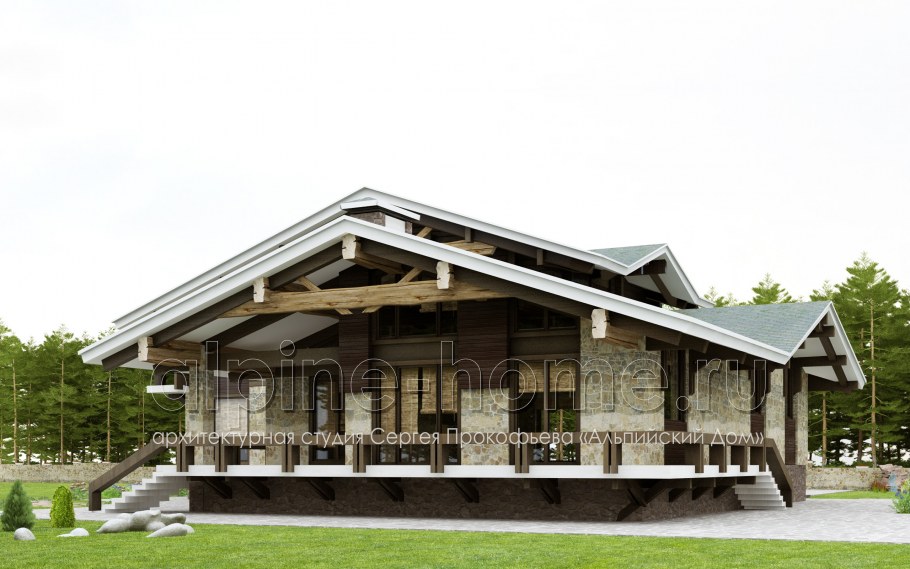 Дом Шале Альпина из клееного бруса