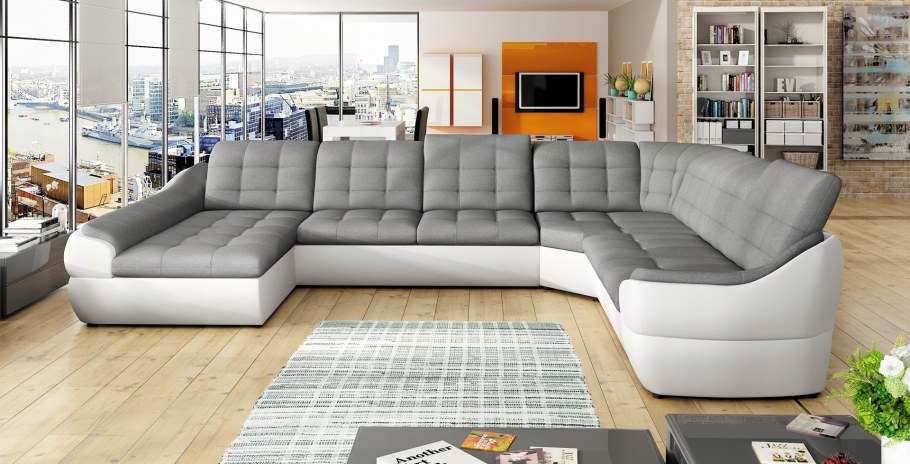 Г образный диван светло коричневый