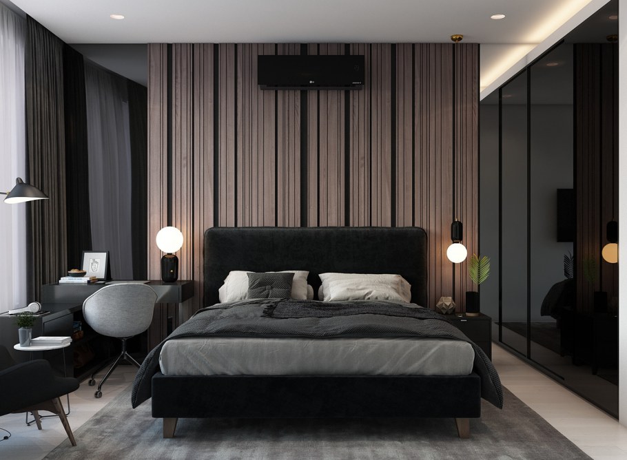 Черный сплит в интерьере