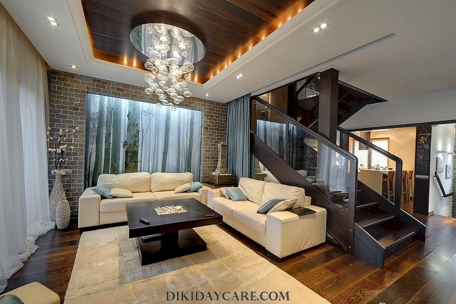 Интерьер гостиной в частном доме