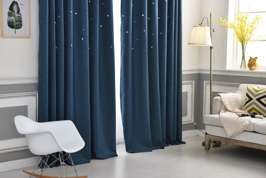 Синие бархатные шторы икеа
