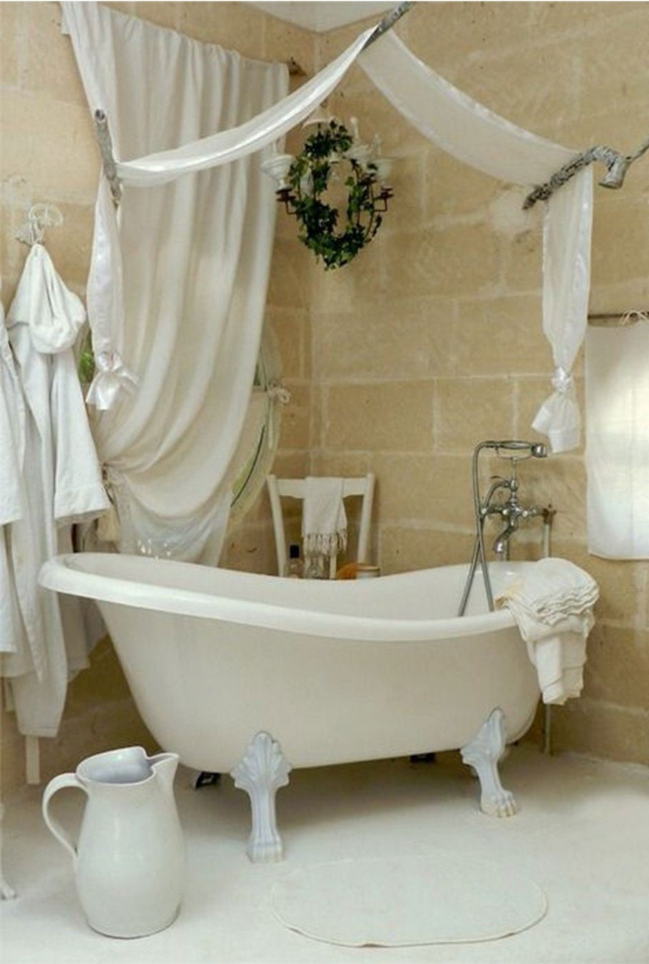 Ванная в стиле шебби Шик