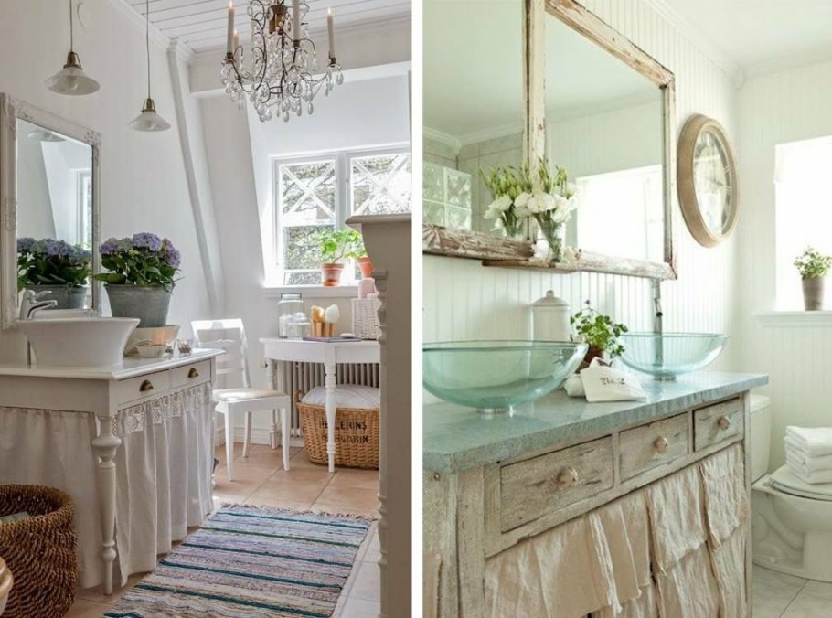 Стиль Shabby Chic ванная