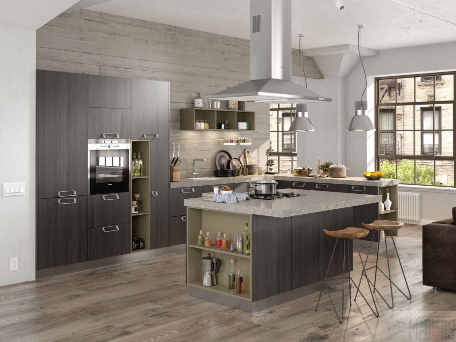 Кухонный остров в стиле лофт