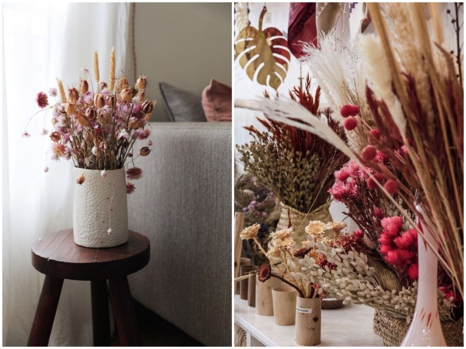 Интерьерные композиции из сухоцветов
