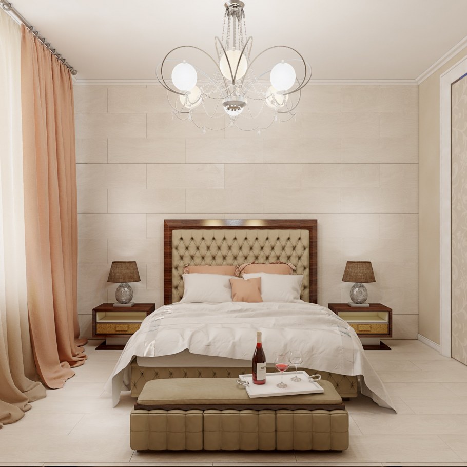 Спальня в бежевых оттенках