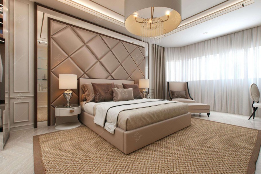 Спальня в кремовых тонах