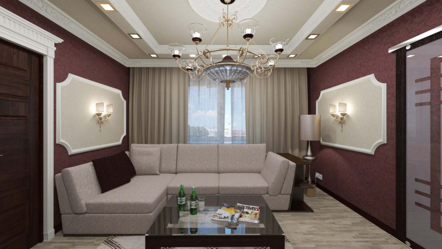 Гостиная в стиле Прованс в квартире