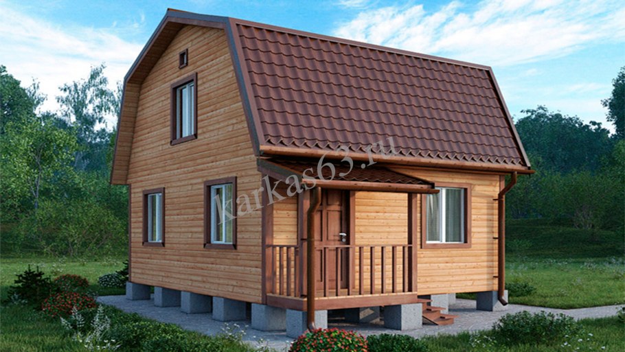 Каркасный дом кедр 6х6