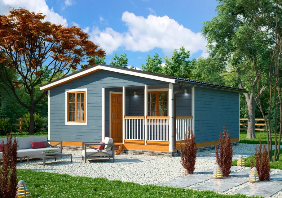 Дачный домик 6х6 одноэтажный каркасный